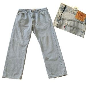 Levi’s Blue Light Wash Red Tab 505 Regular Fit Straight Leg Jean SZ 34 Y2K‎ 90s